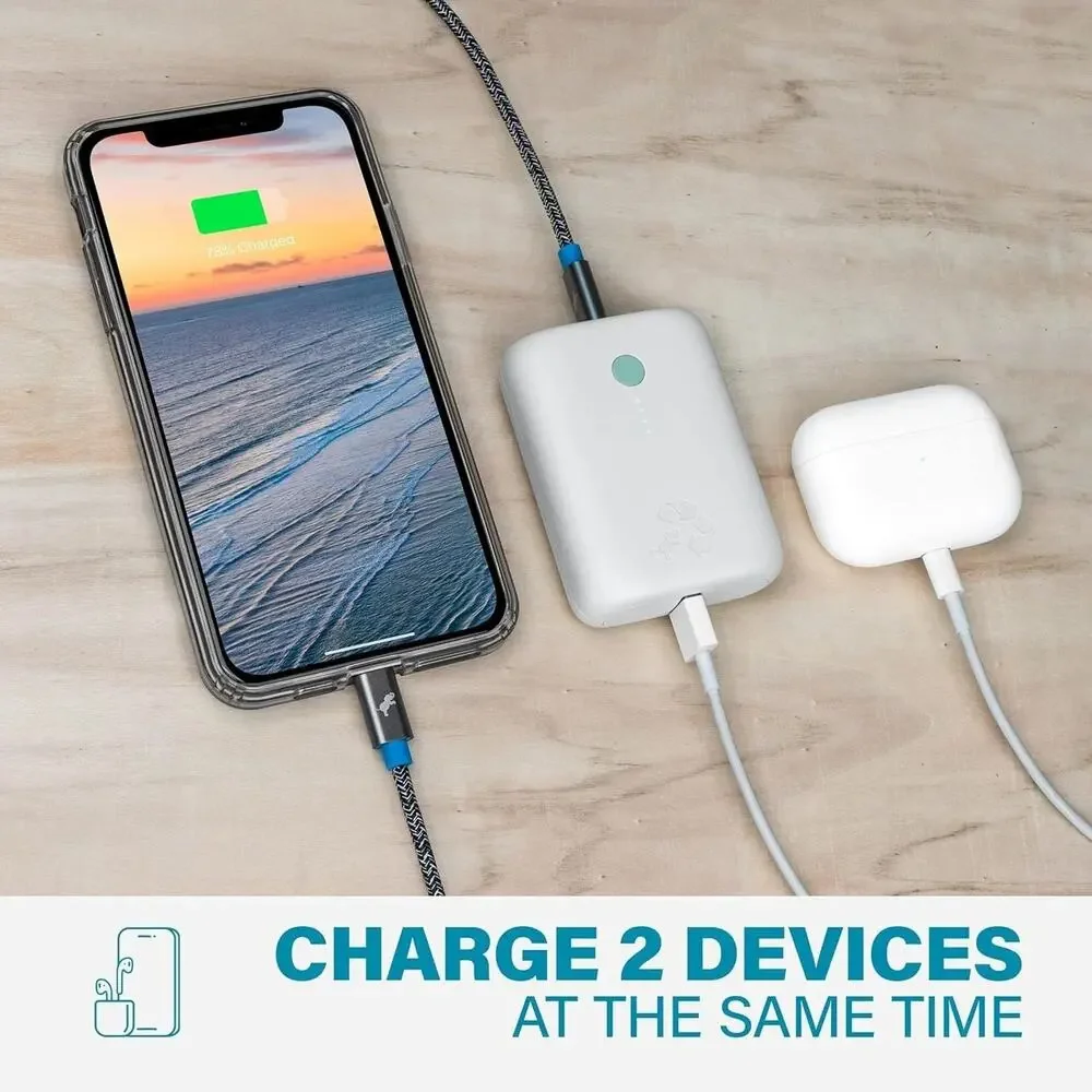 Nimble Champ Lite 5K Portable Charger, 15W USB-C Fast Charging Power Bank, White